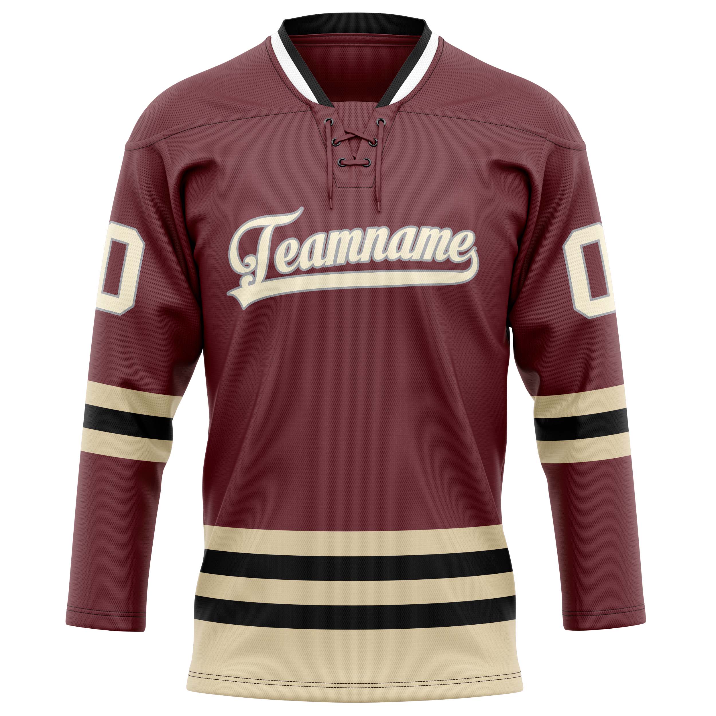 Personalized Brown & Cream Solid Colour Hockey Jersey
