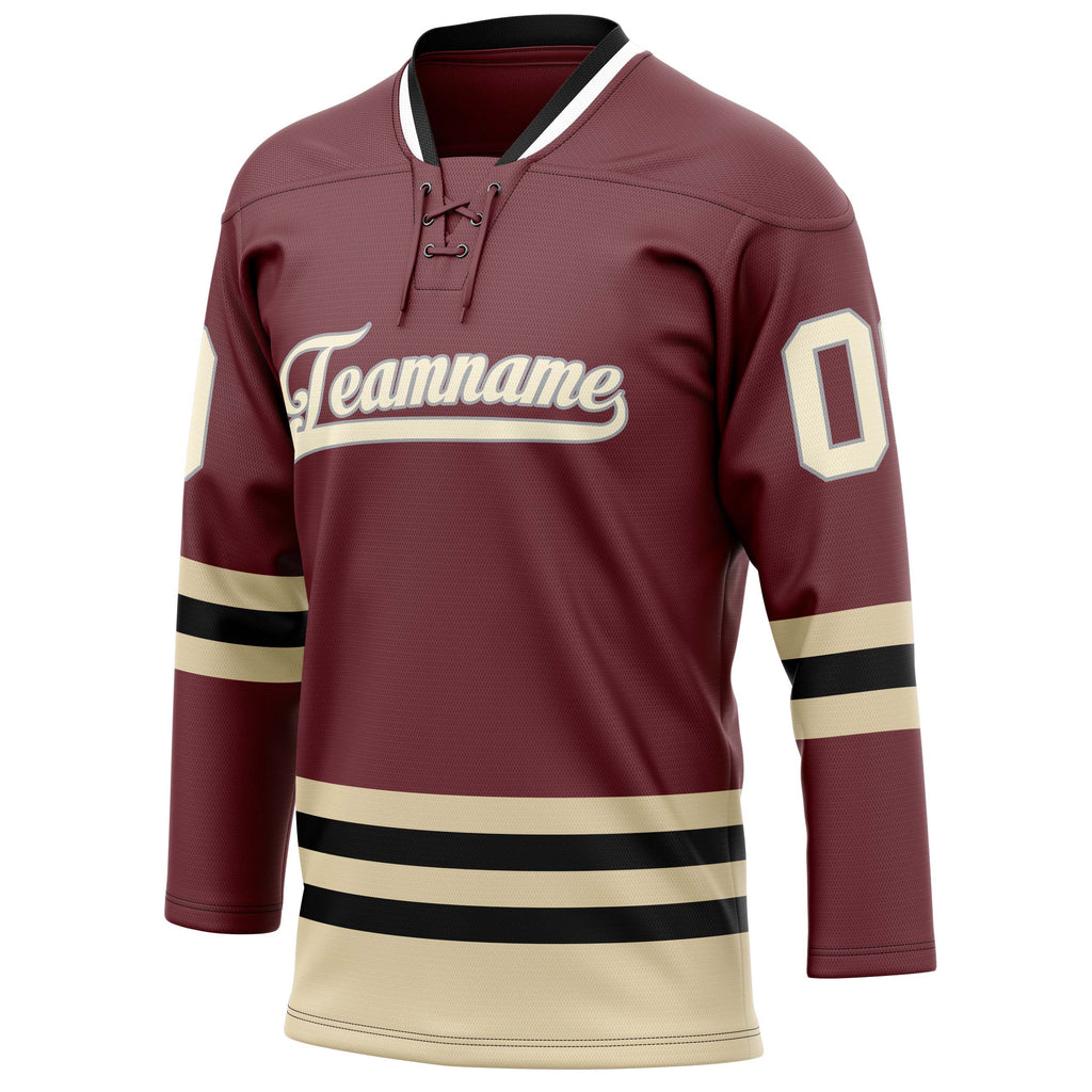 Personalized Brown & Cream Solid Colour Hockey Jersey