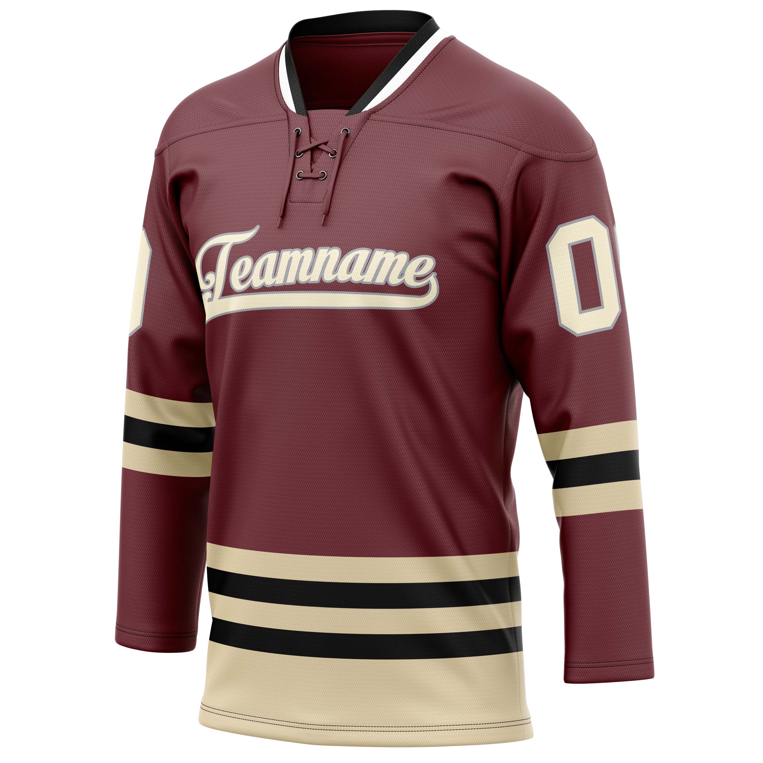 Personalized Brown & Cream Solid Colour Hockey Jersey