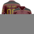Personalized Brown & Old Gold Solid Colour Hockey Jersey