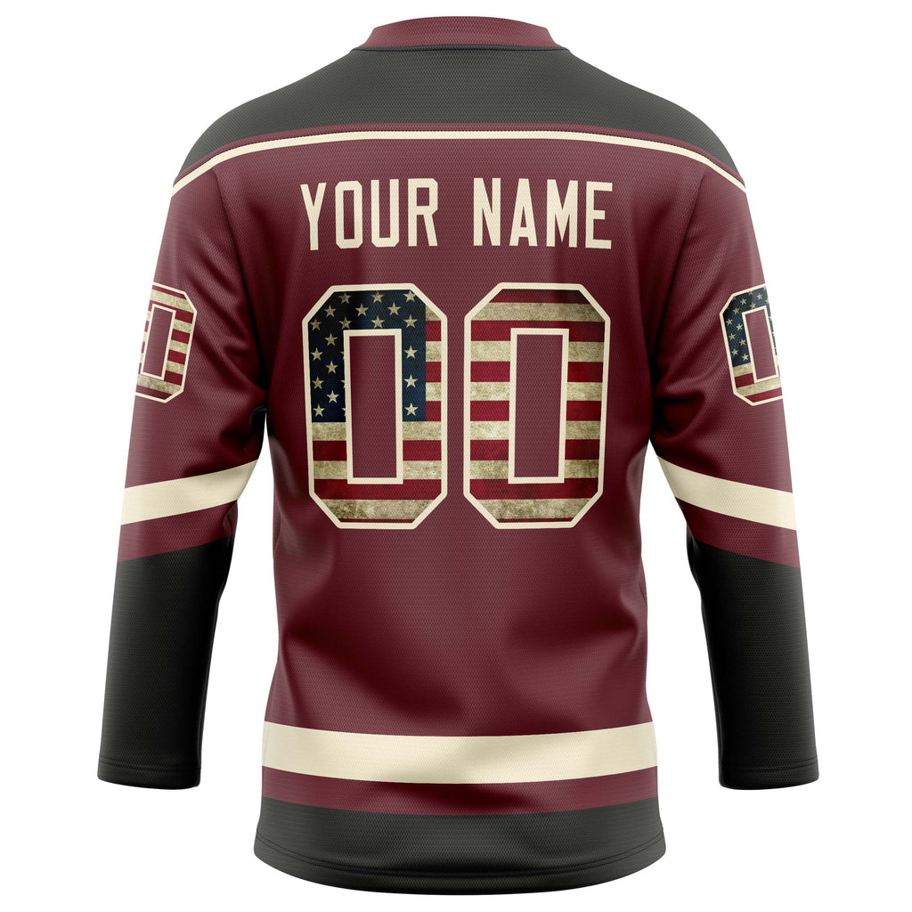 Personalized Brown & Cream Solid Colour Hockey Jersey