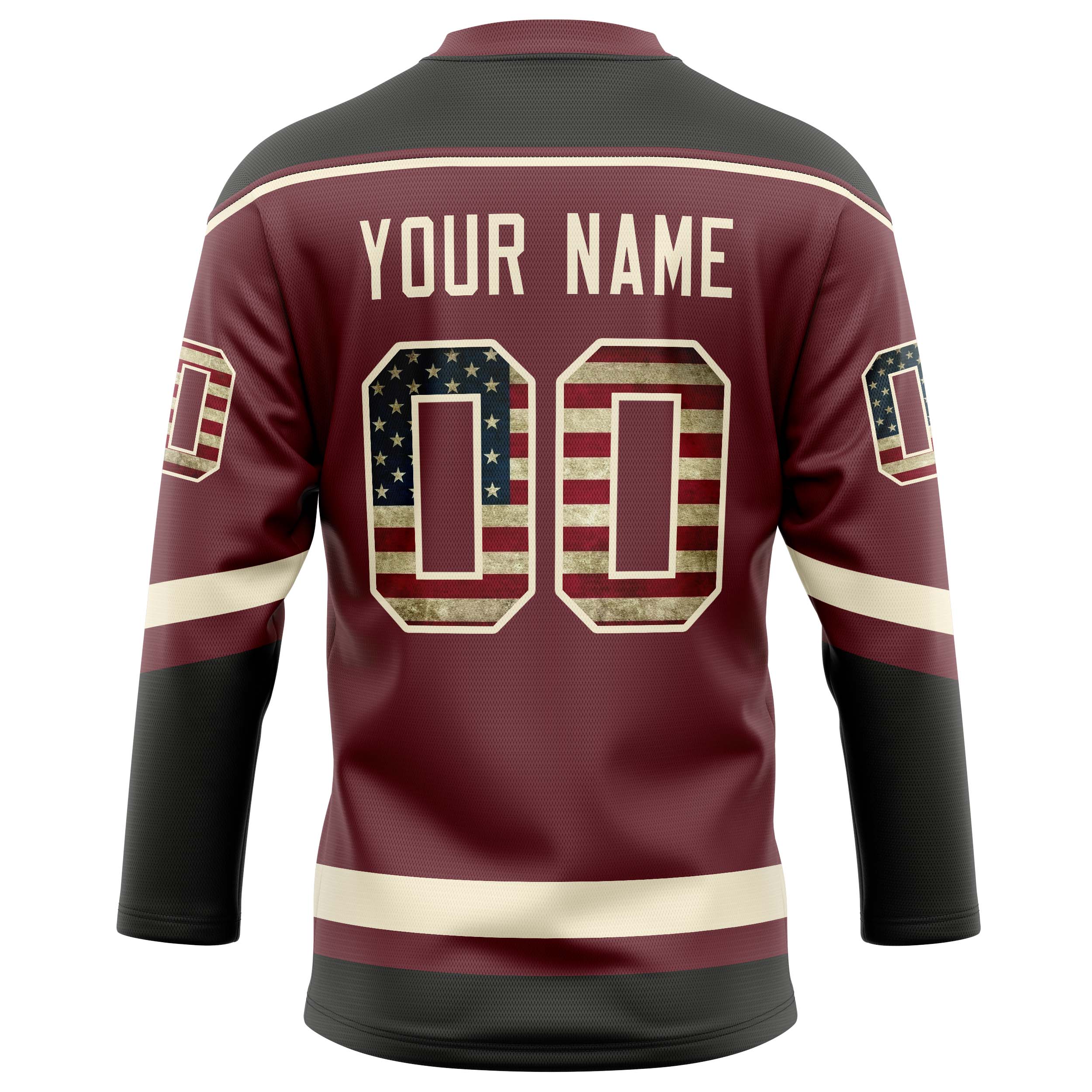 Personalized Brown & Cream Solid Colour Hockey Jersey