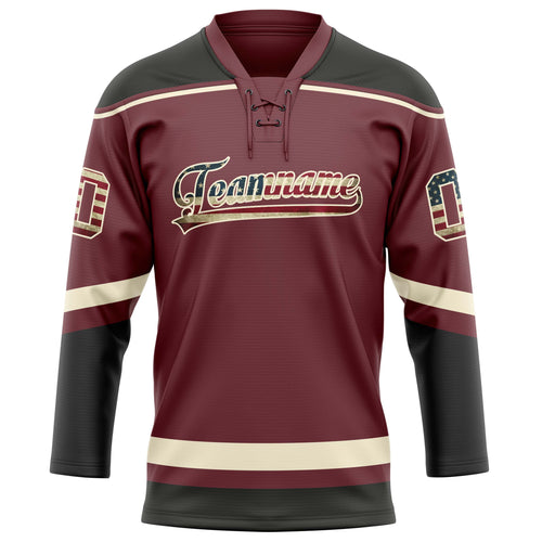 Personalized Brown & Cream Solid Colour Hockey Jersey