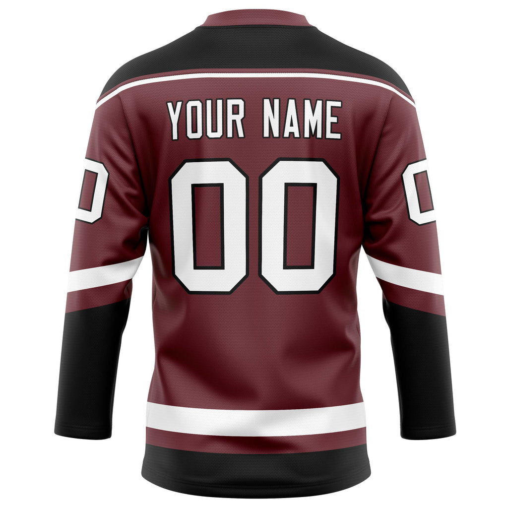 Personalized Brown & White Solid Colour Hockey Jersey