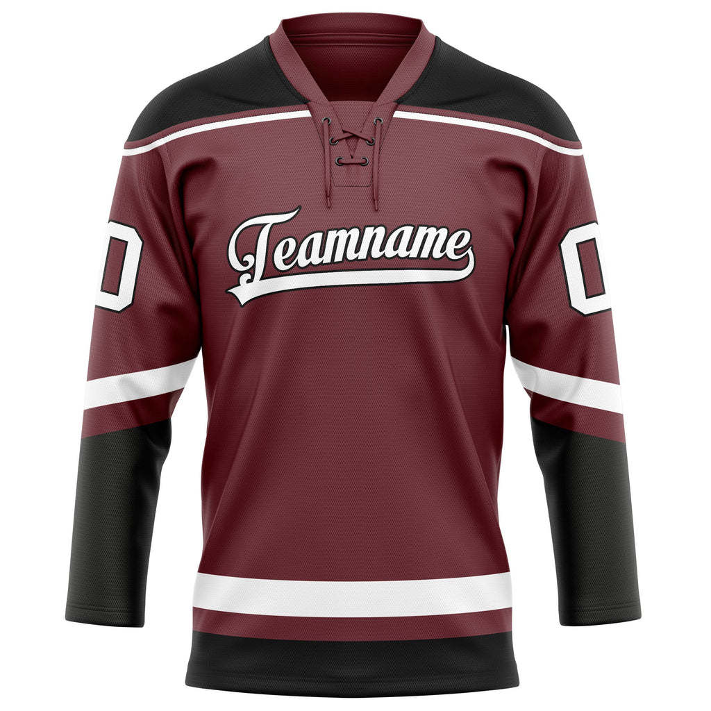 Personalized Brown & White Solid Colour Hockey Jersey