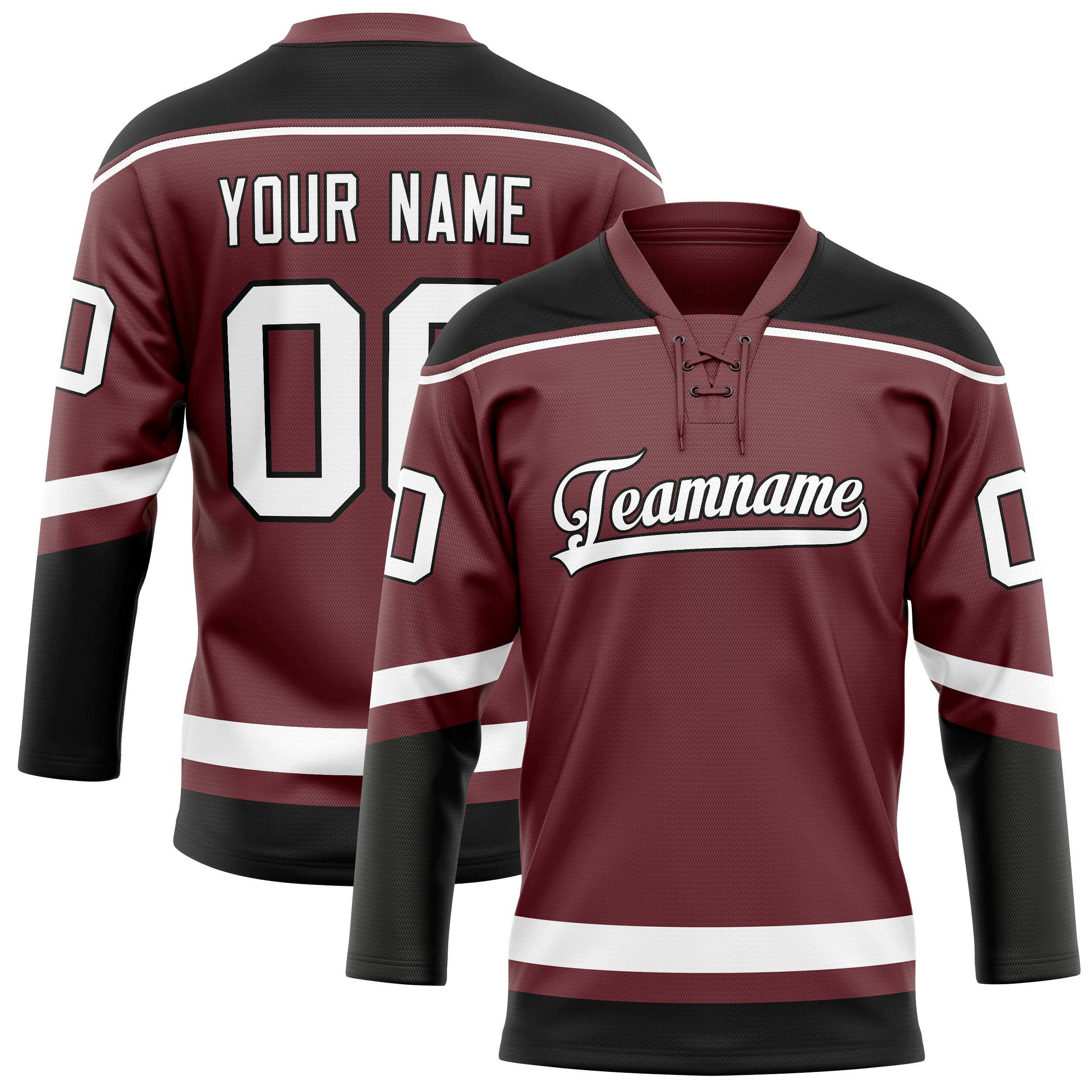 Personalized Brown & White Solid Colour Hockey Jersey