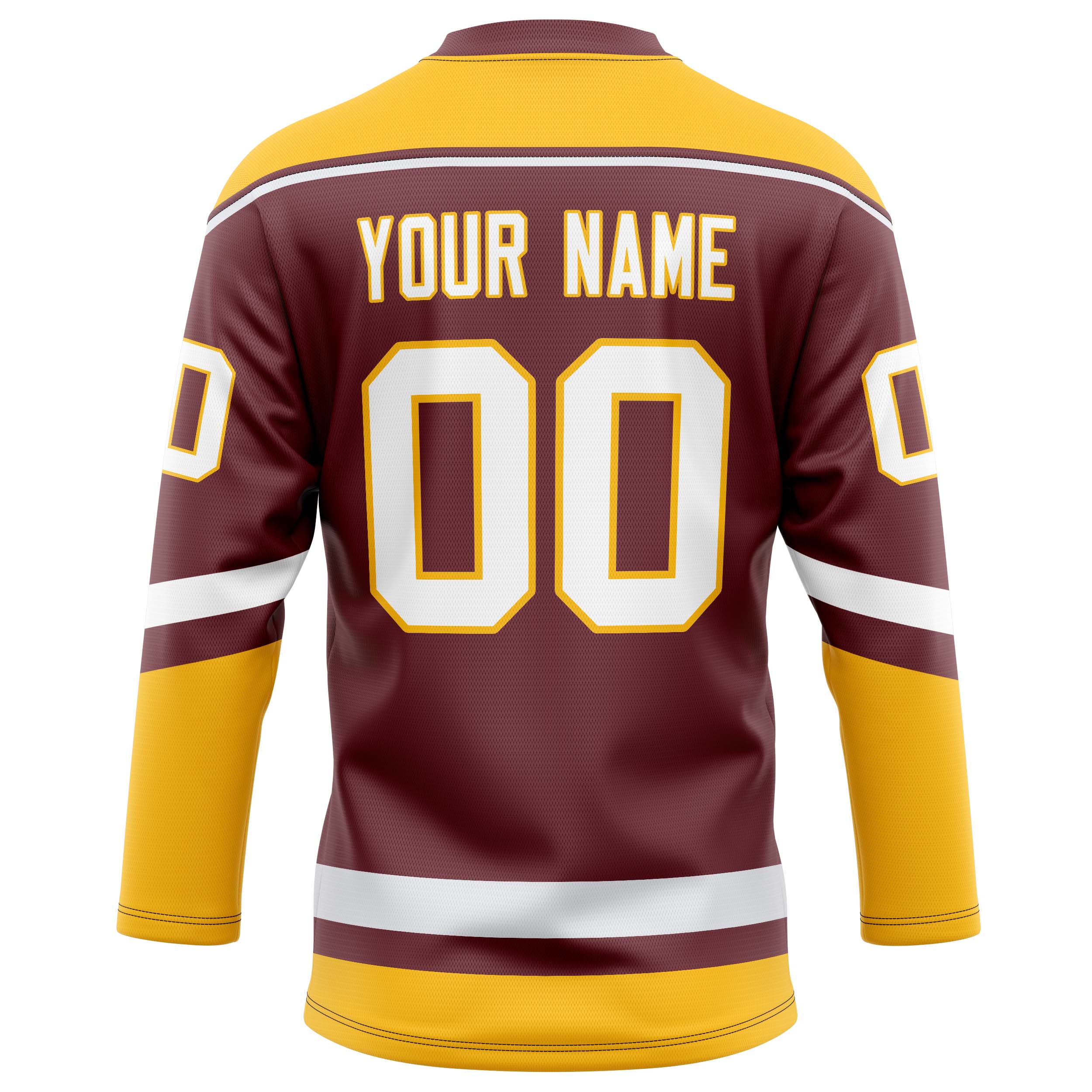 Personalized Brown & Gold Solid Colour Hockey Jersey