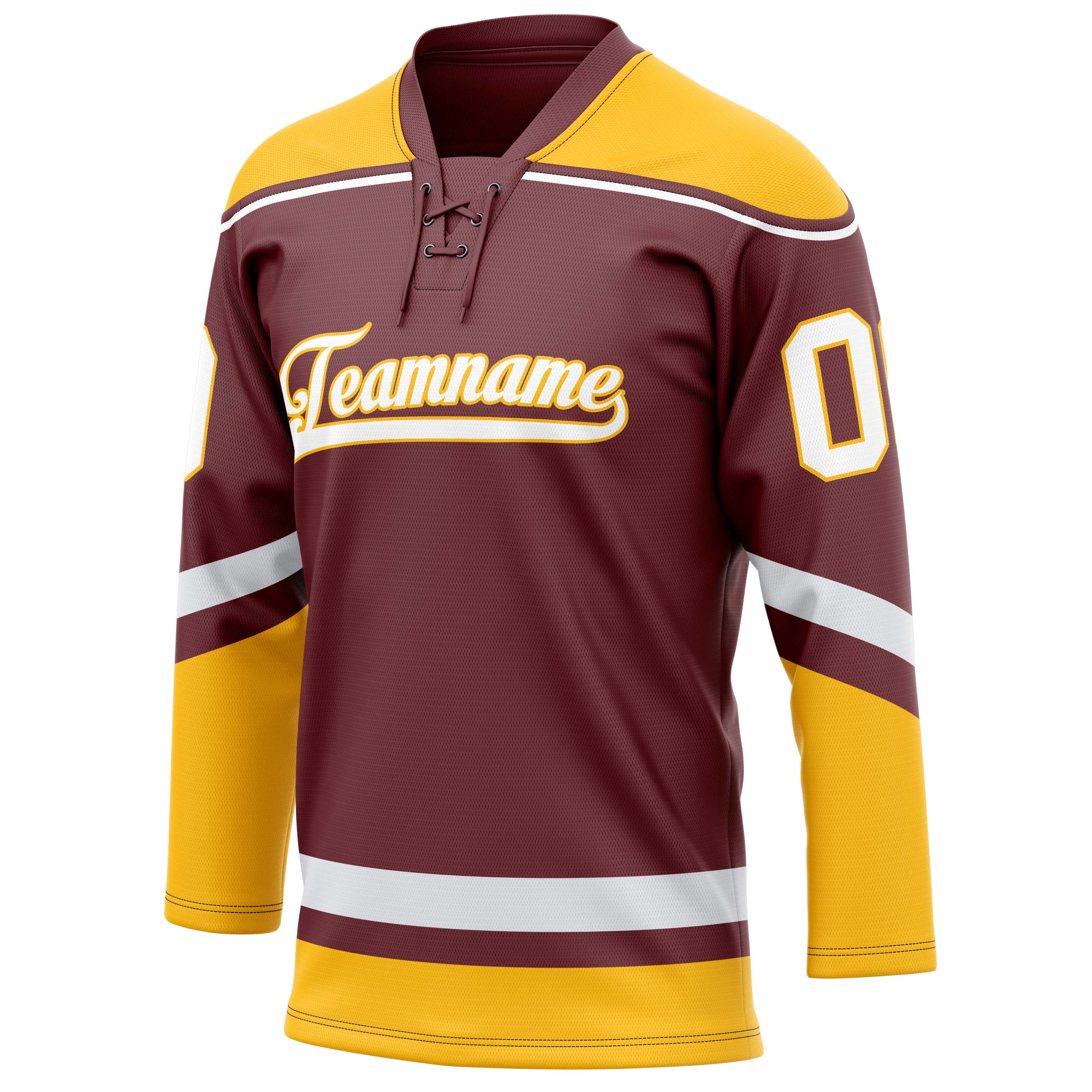 Personalized Brown & Gold Solid Colour Hockey Jersey