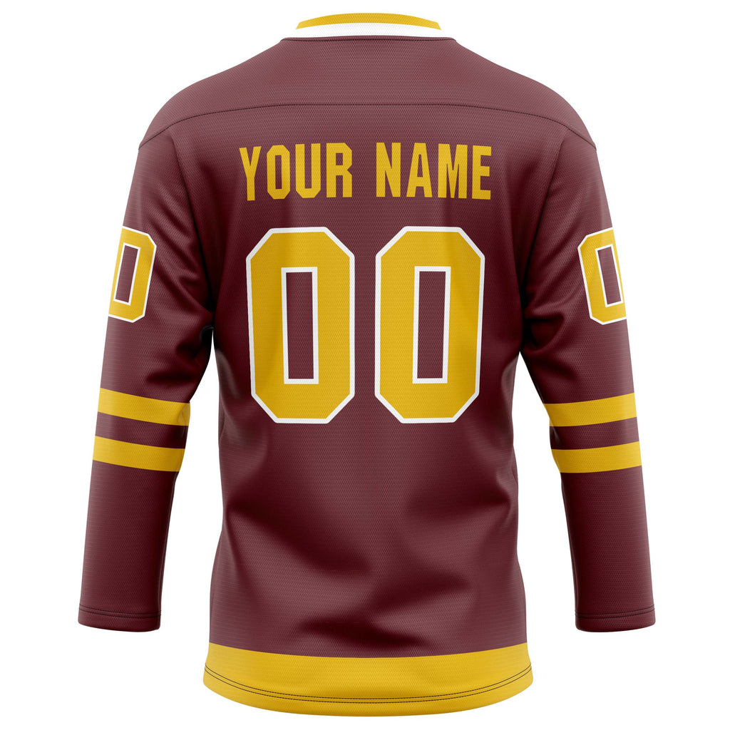 Personalized Brown & Gold Solid Colour Hockey Jersey