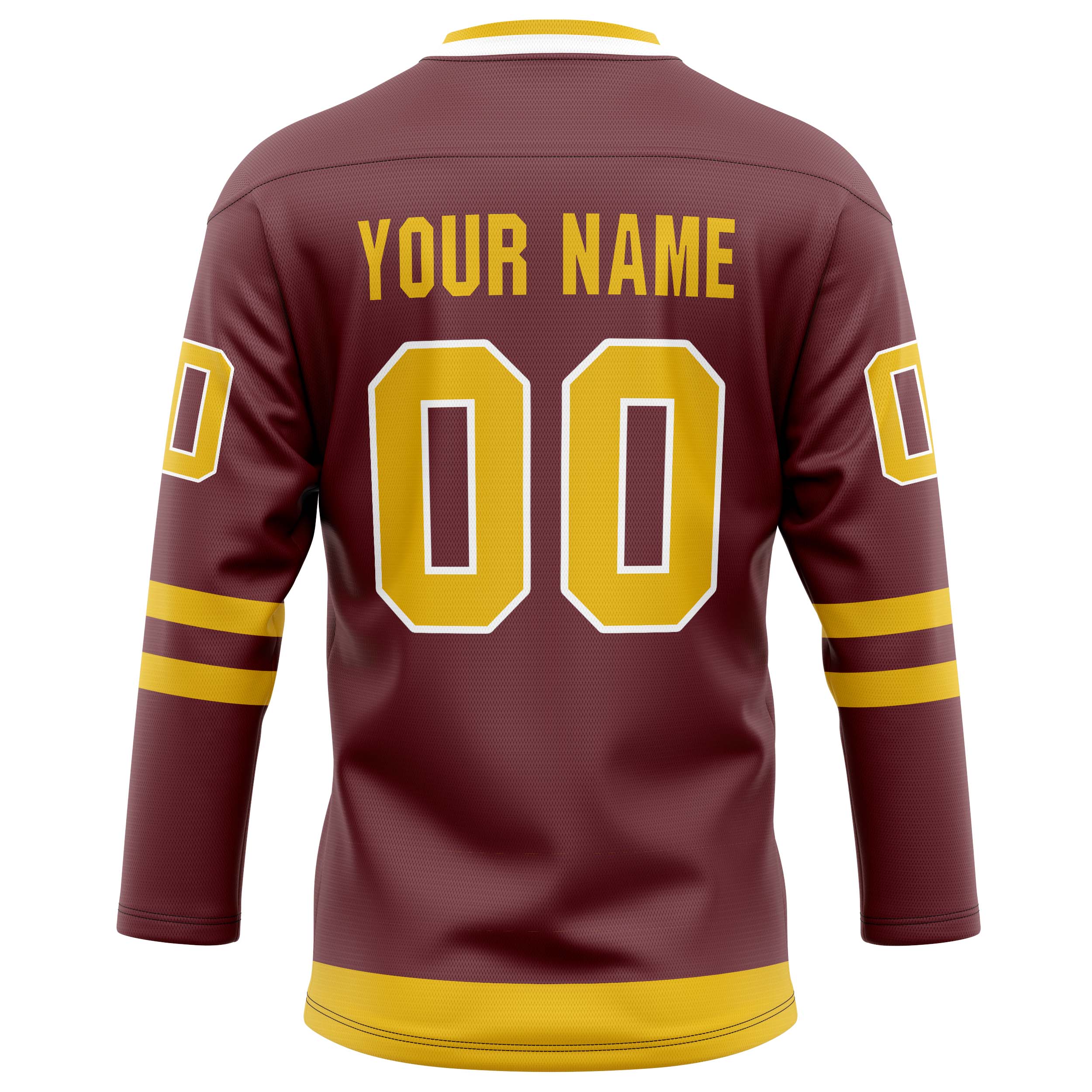 Personalized Brown & Gold Solid Colour Hockey Jersey