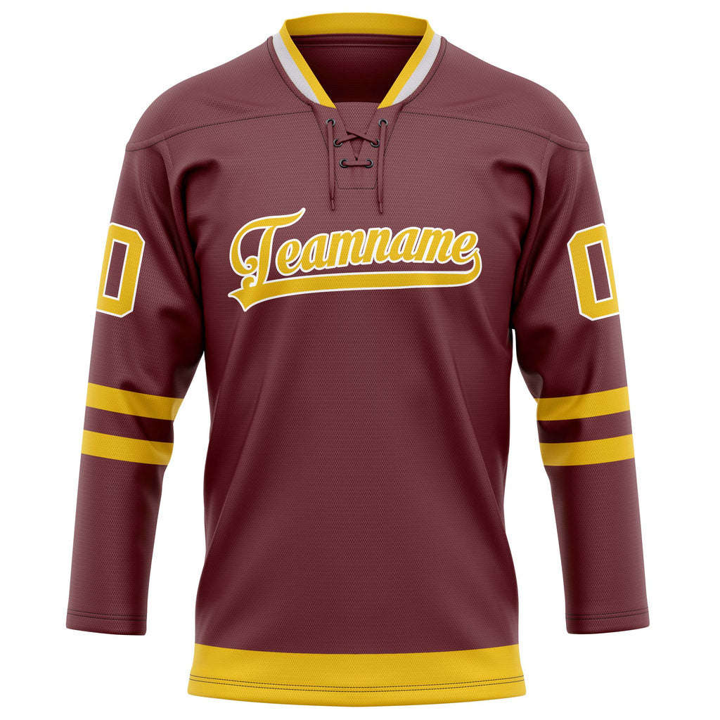 Personalized Brown & Gold Solid Colour Hockey Jersey