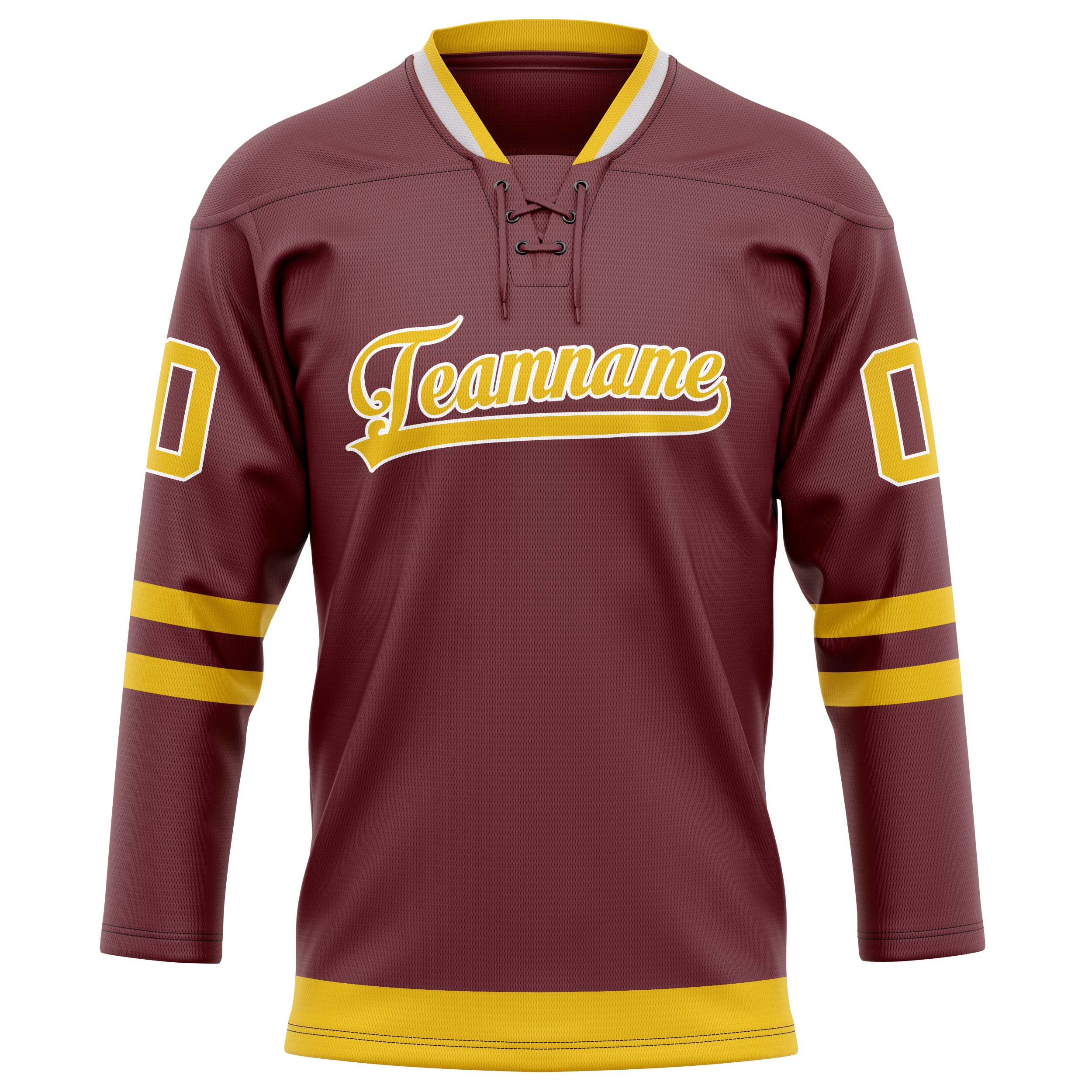 Personalized Brown & Gold Solid Colour Hockey Jersey