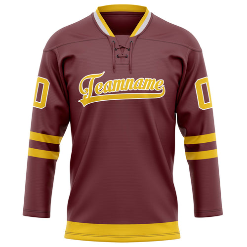 Personalized Brown & Gold Solid Colour Hockey Jersey