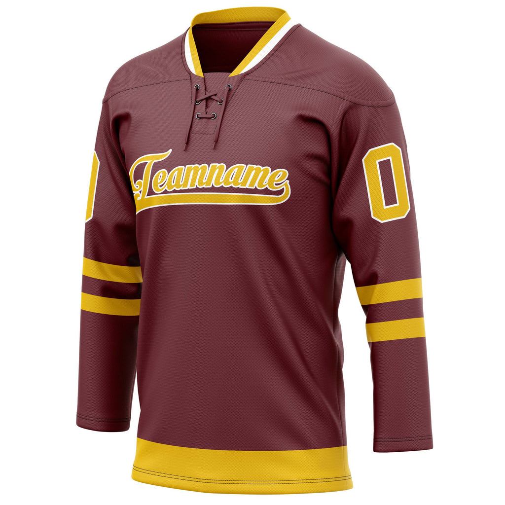 Personalized Brown & Gold Solid Colour Hockey Jersey