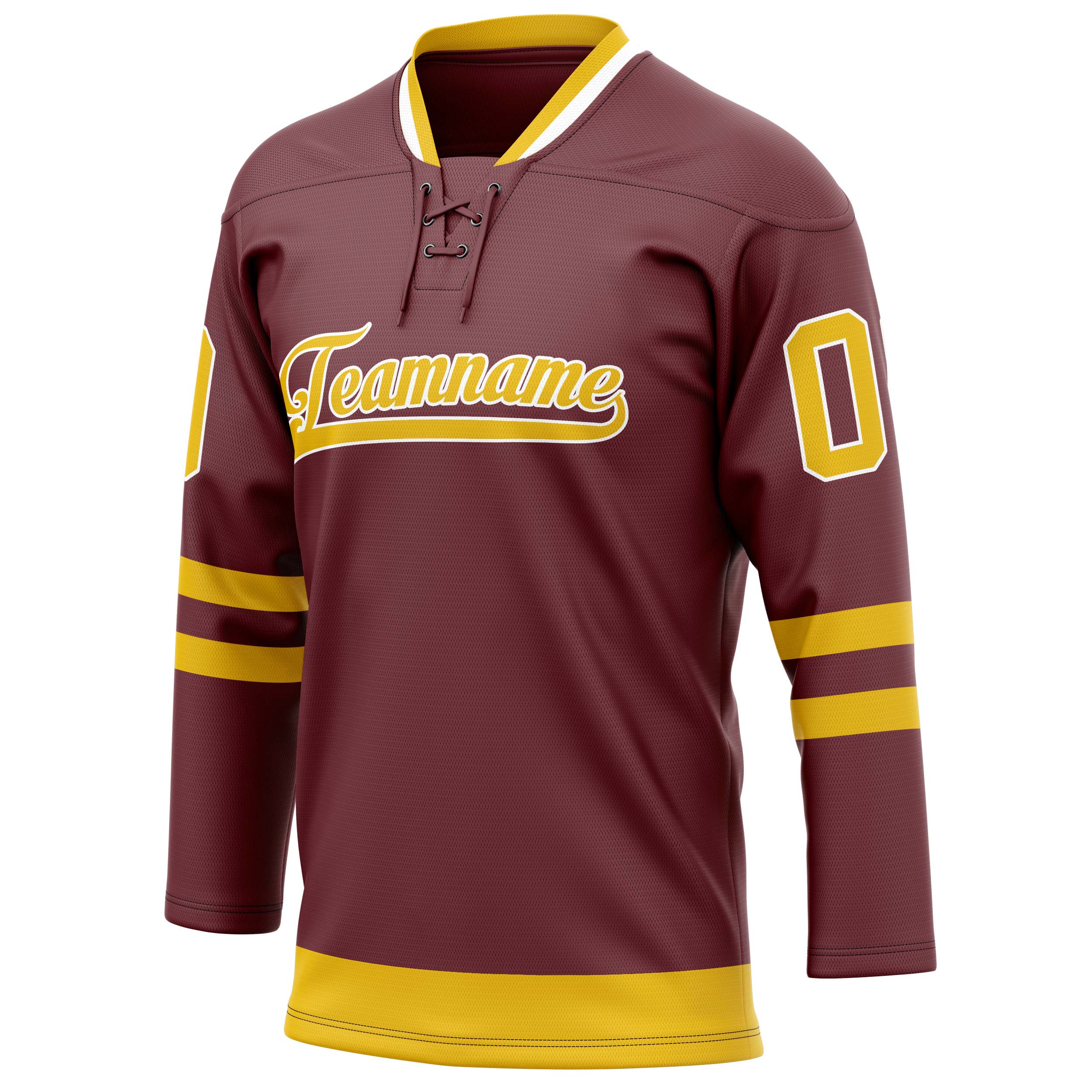 Personalized Brown & Gold Solid Colour Hockey Jersey