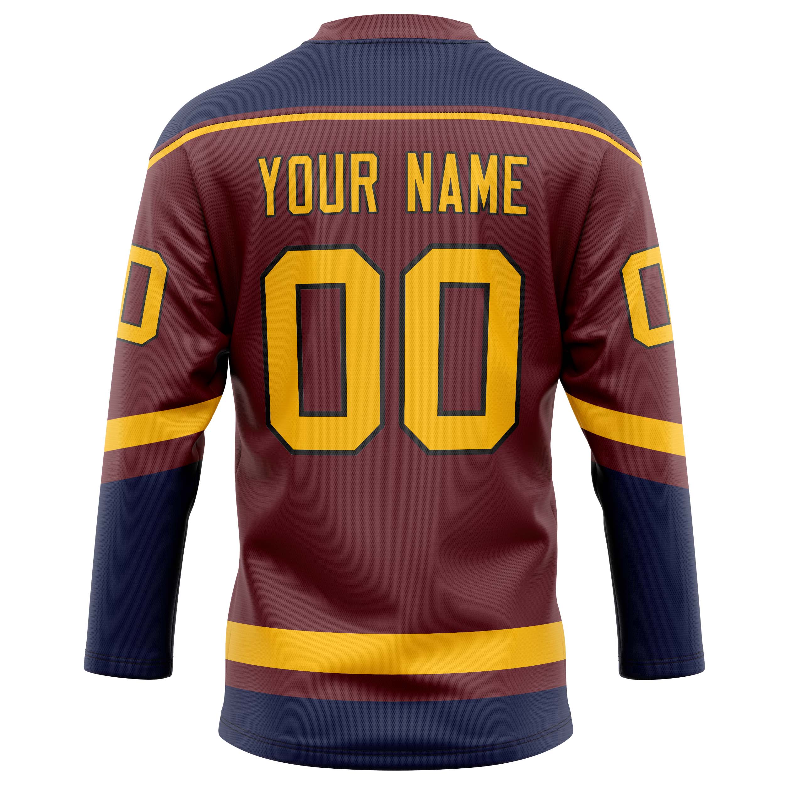 Personalized Brown & Navy Solid Colour Hockey Jersey
