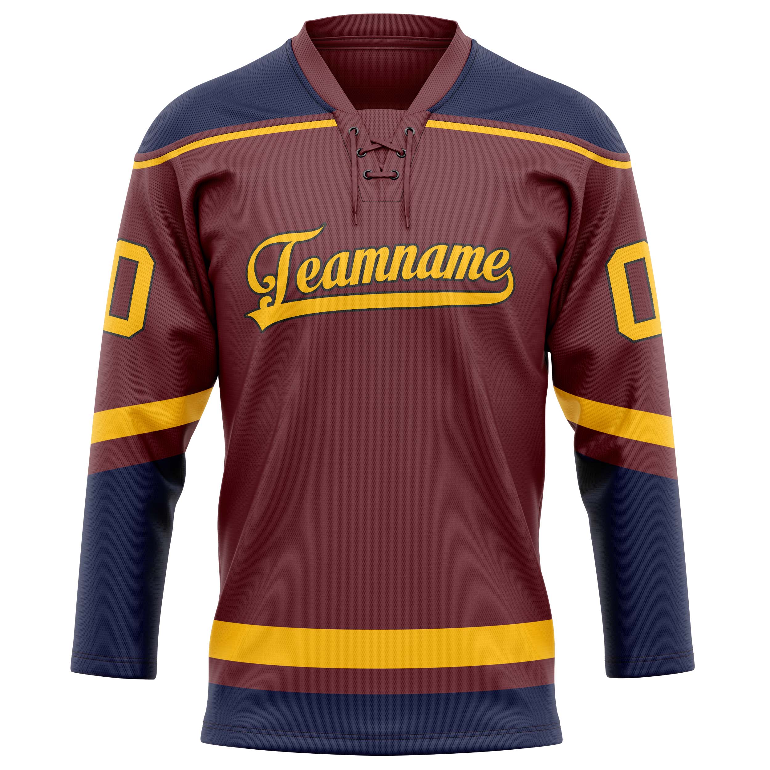 Personalized Brown & Navy Solid Colour Hockey Jersey