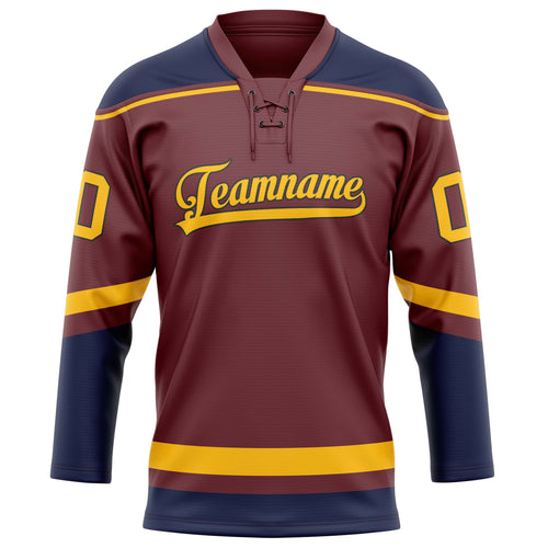 Personalized Brown & Navy Solid Colour Hockey Jersey