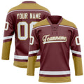 Personalized Brown & Old Gold Solid Colour Hockey Jersey