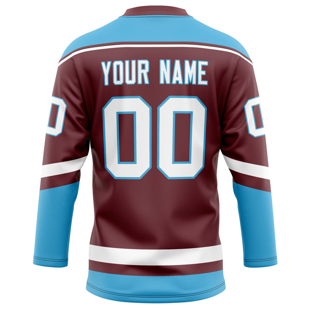 Personalized Brown & Blue Solid Colour Hockey Jersey