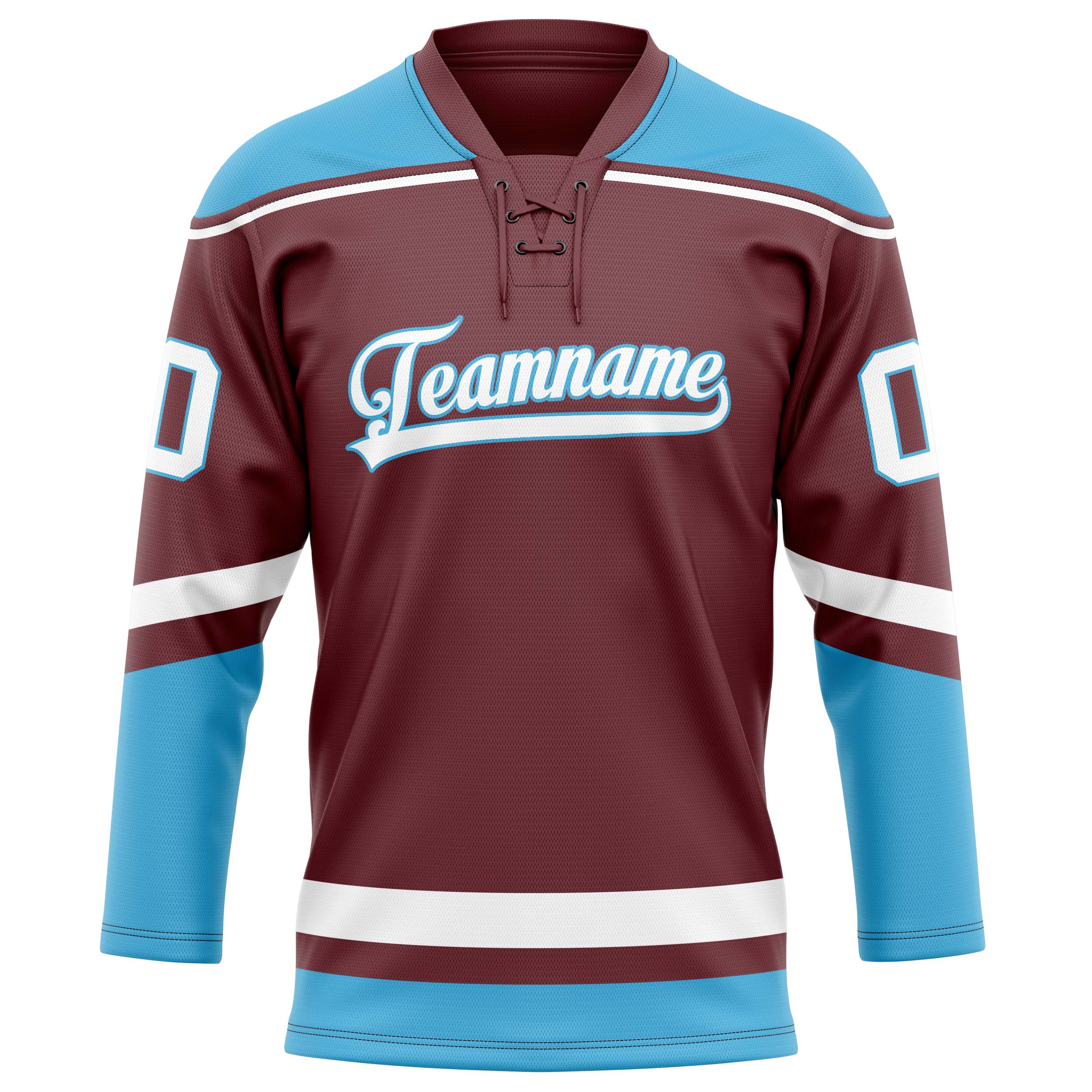 Personalized Brown & Blue Solid Colour Hockey Jersey