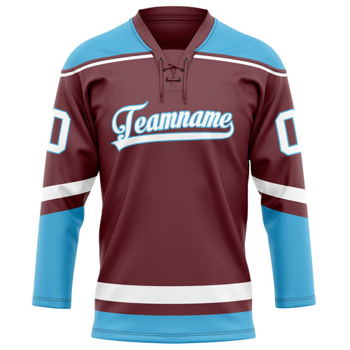 Personalized Brown & Blue Solid Colour Hockey Jersey