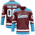 Personalized Brown & Blue Solid Colour Hockey Jersey