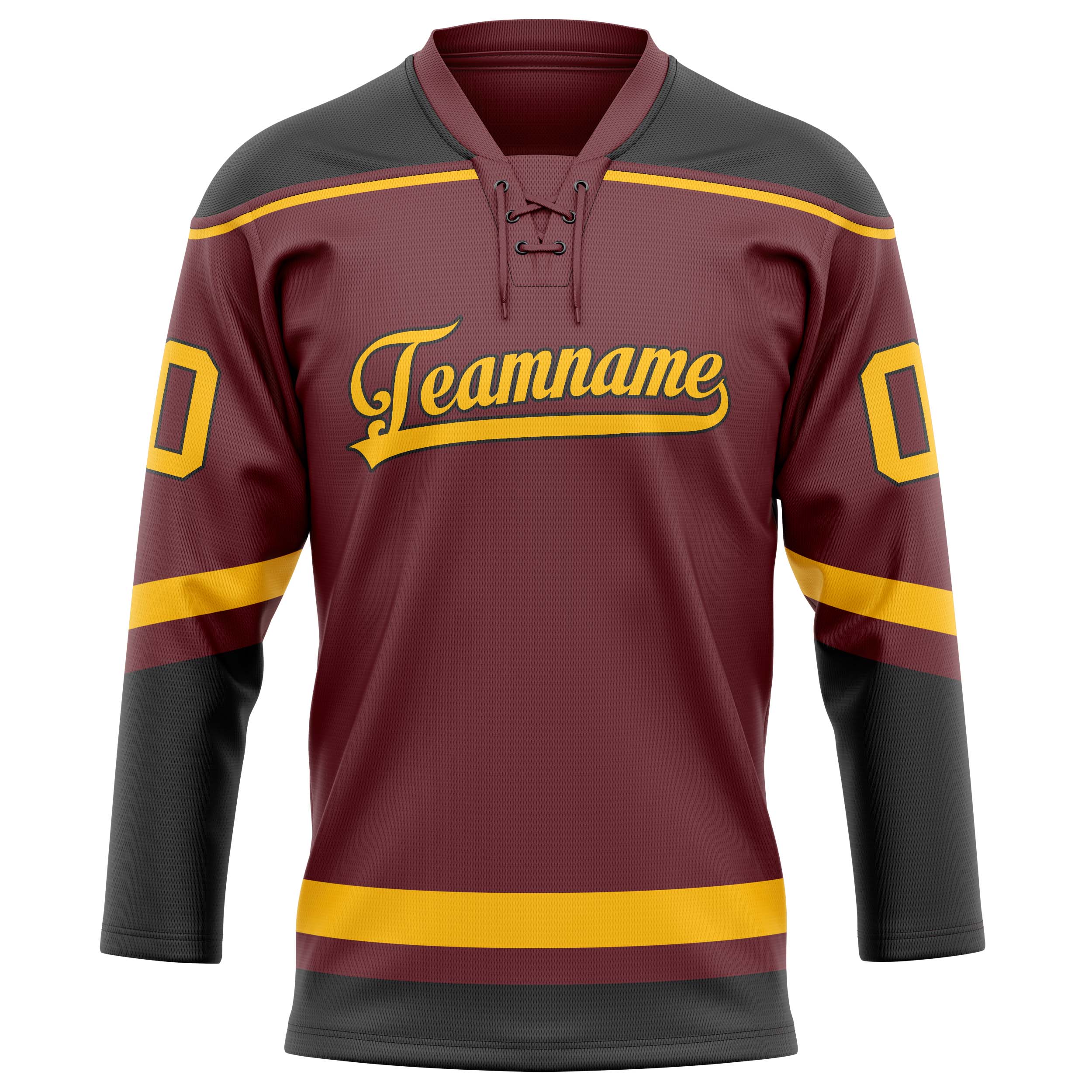 Personalized Brown & Gold Solid Colour Hockey Jersey