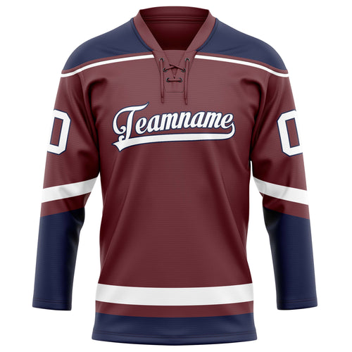 Personalized Brown & Navy Solid Colour Hockey Jersey