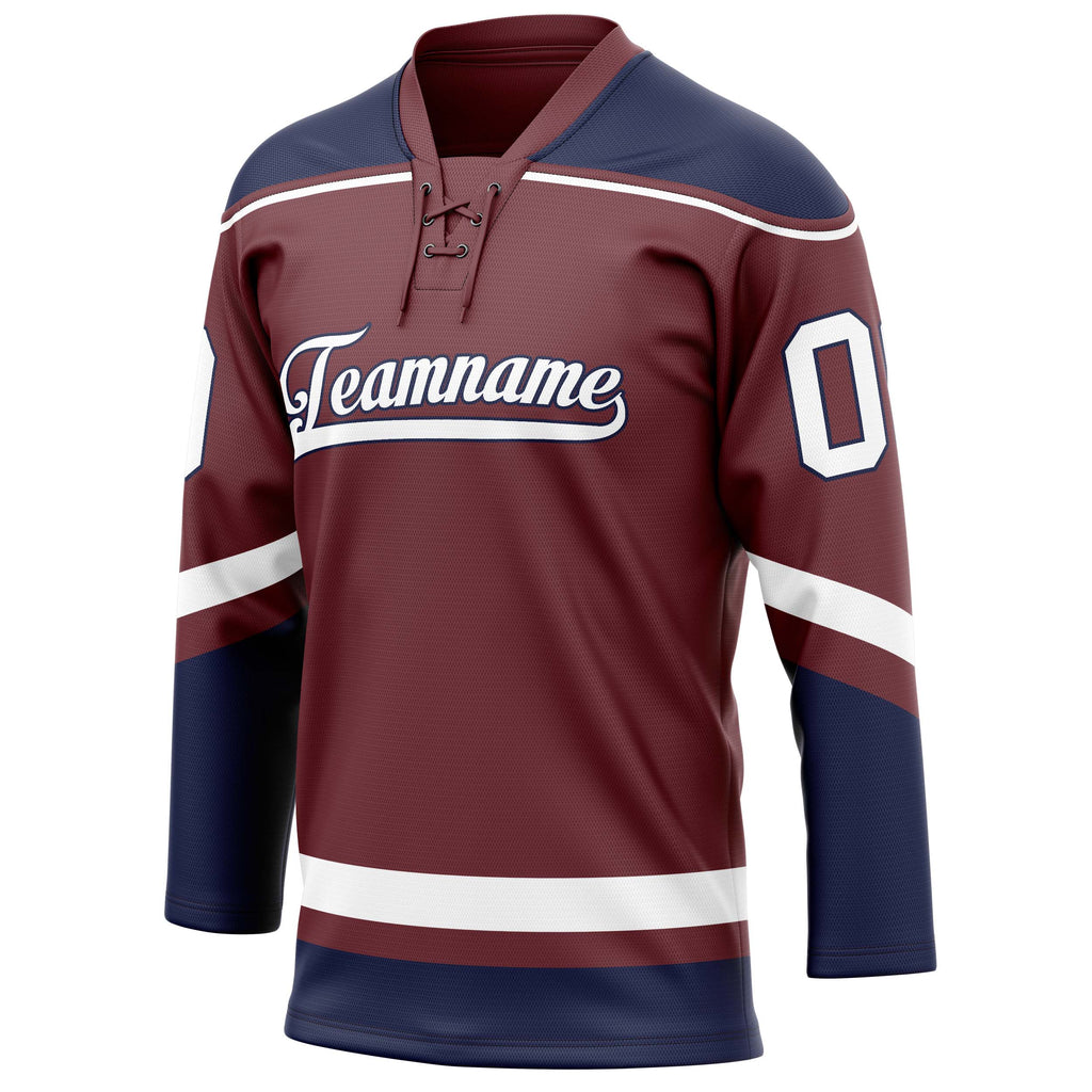 Personalized Brown & Navy Solid Colour Hockey Jersey