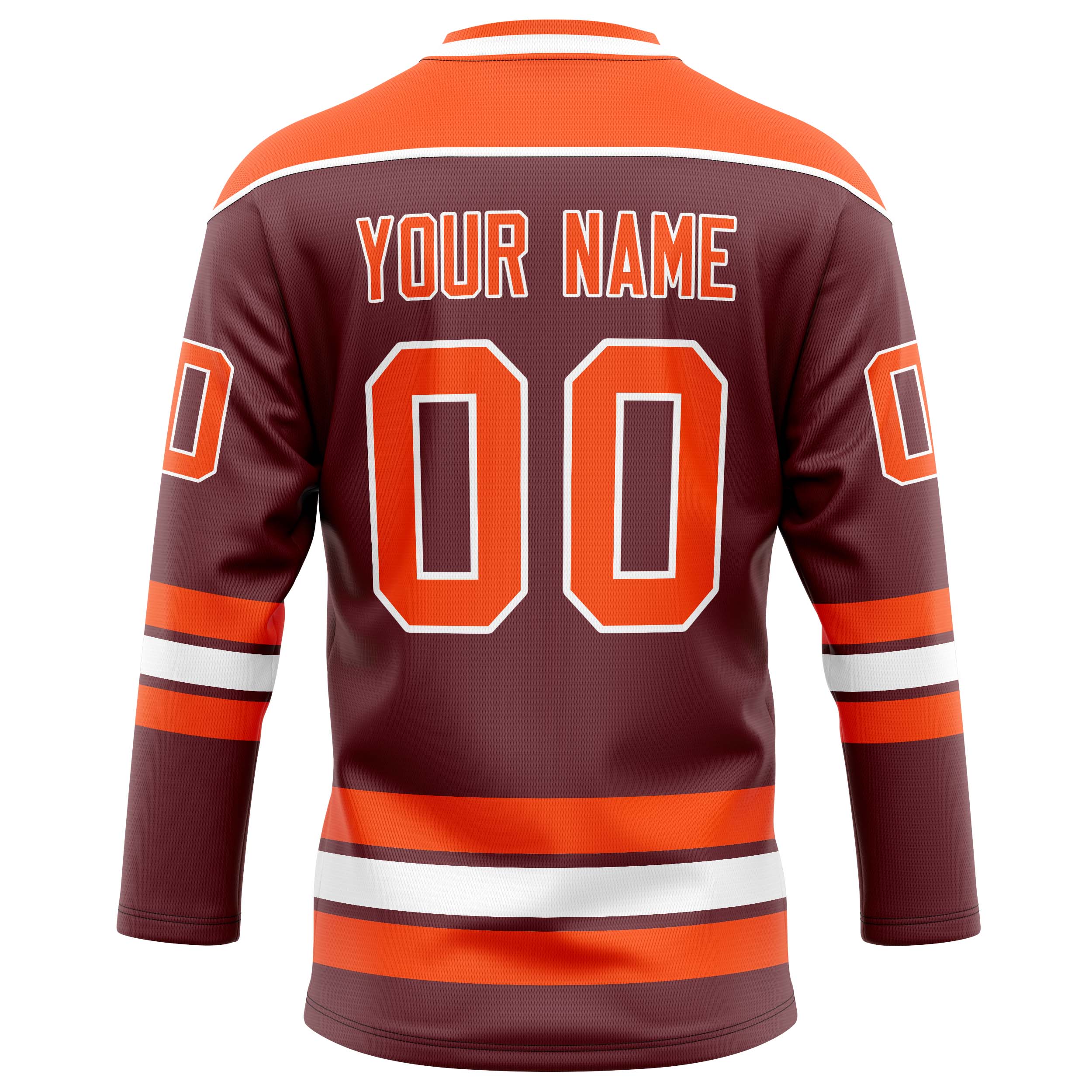 Personalized Brown & Orange Solid Colour Hockey Jersey
