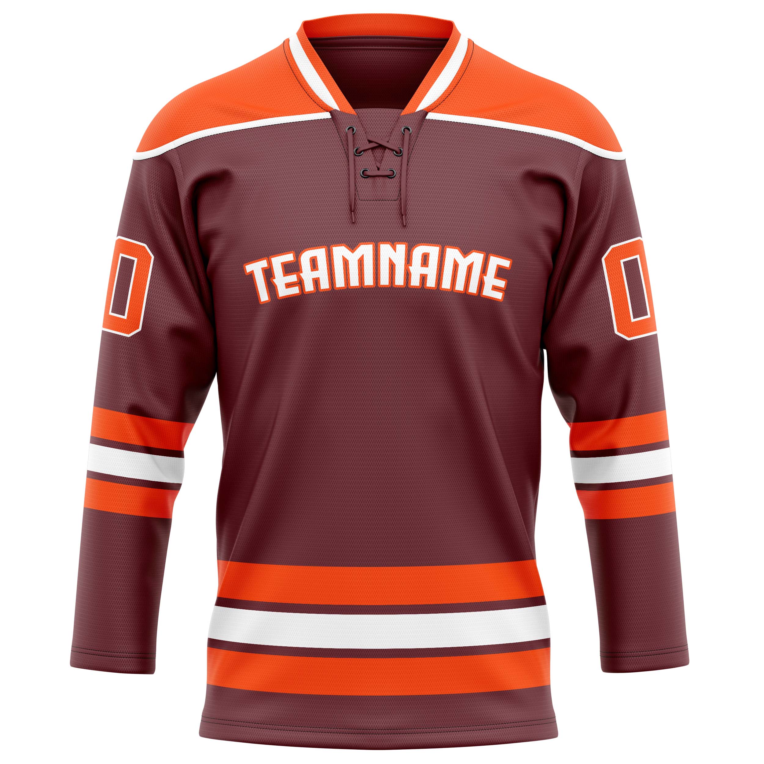 Personalized Brown & Orange Solid Colour Hockey Jersey
