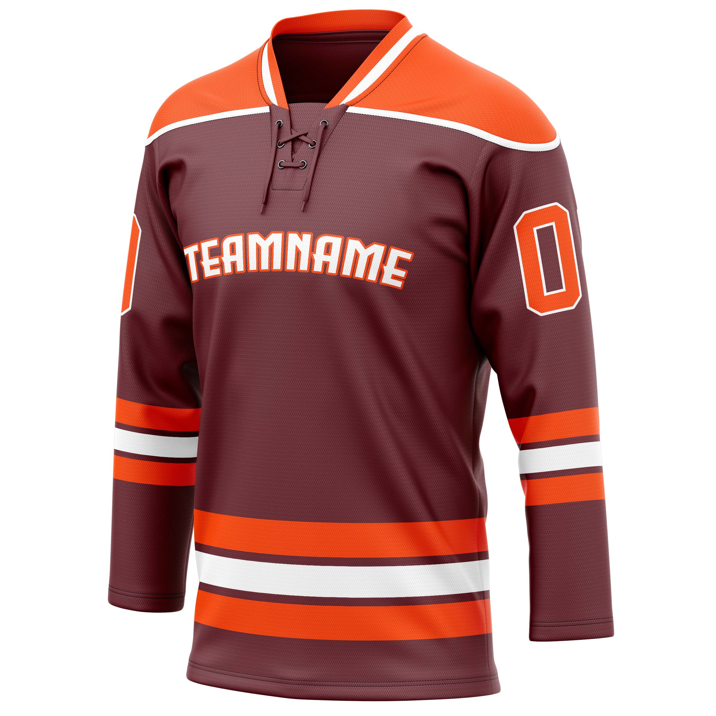 Personalized Brown & Orange Solid Colour Hockey Jersey