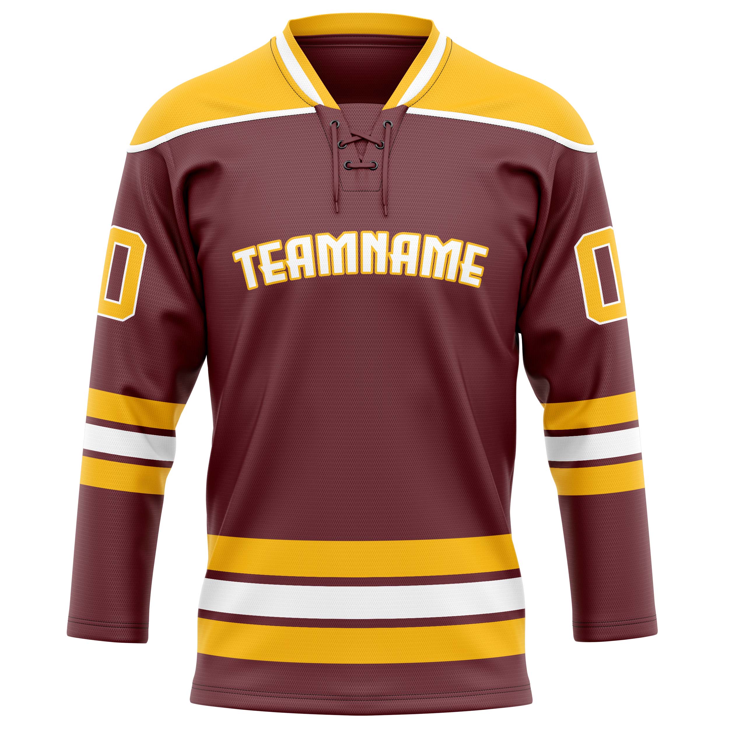 Personalized Brown & Gold Solid Colour Hockey Jersey