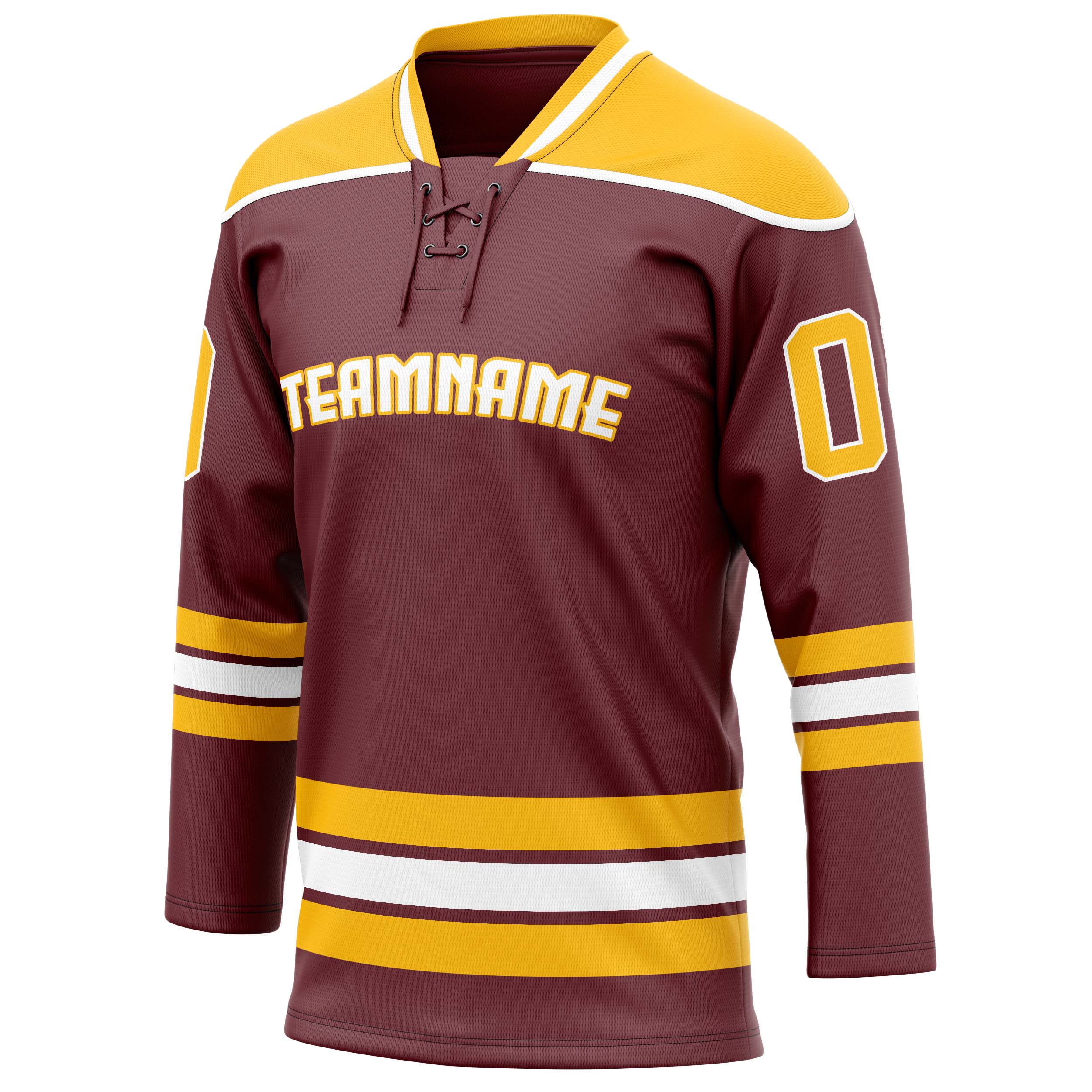 Personalized Brown & Gold Solid Colour Hockey Jersey