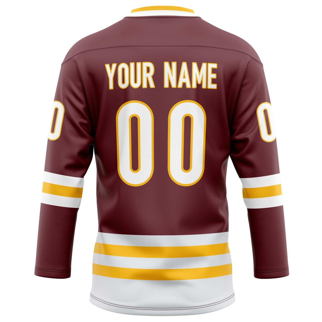 Personalized Brown & Gold Solid Colour Hockey Jersey