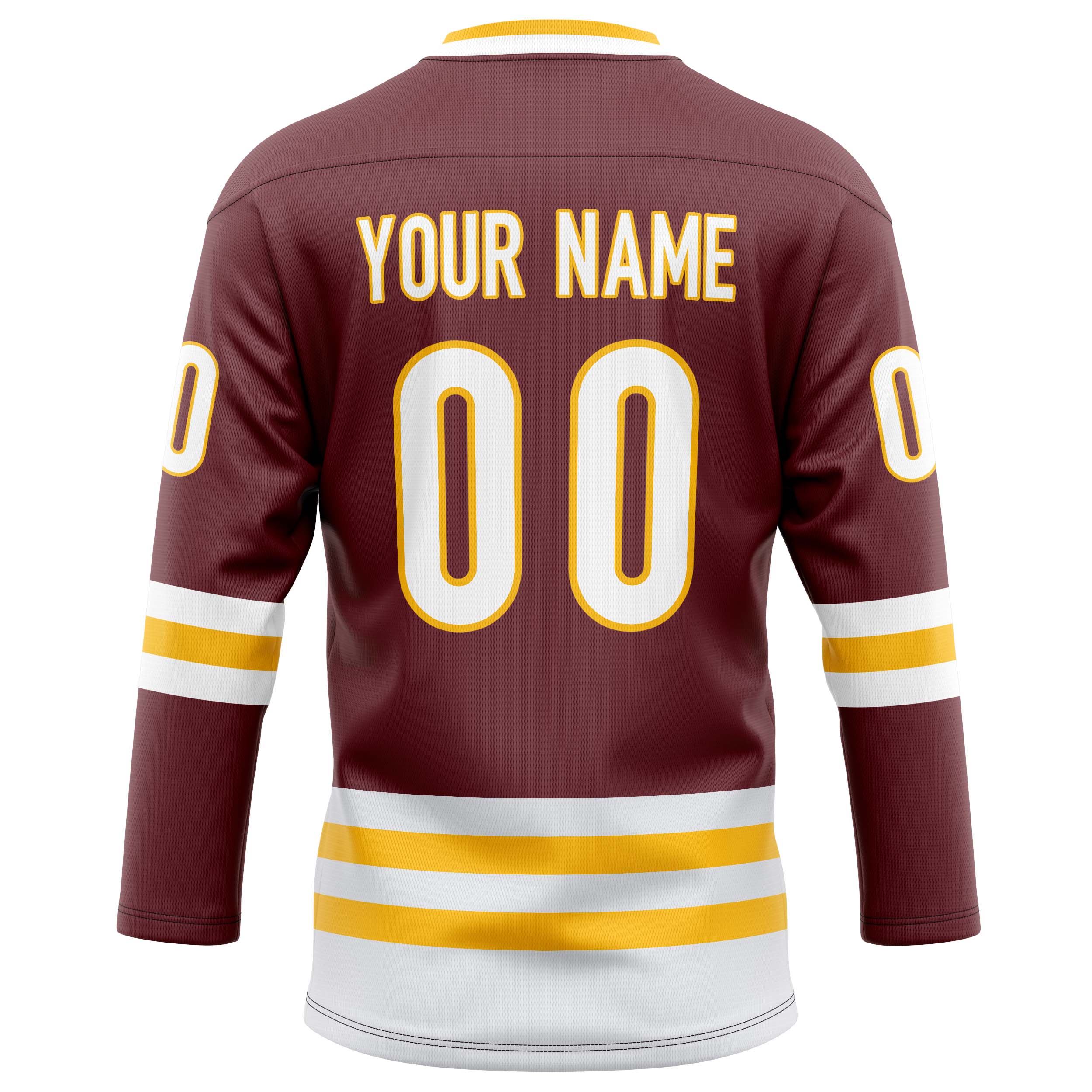 Personalized Brown & Gold Solid Colour Hockey Jersey