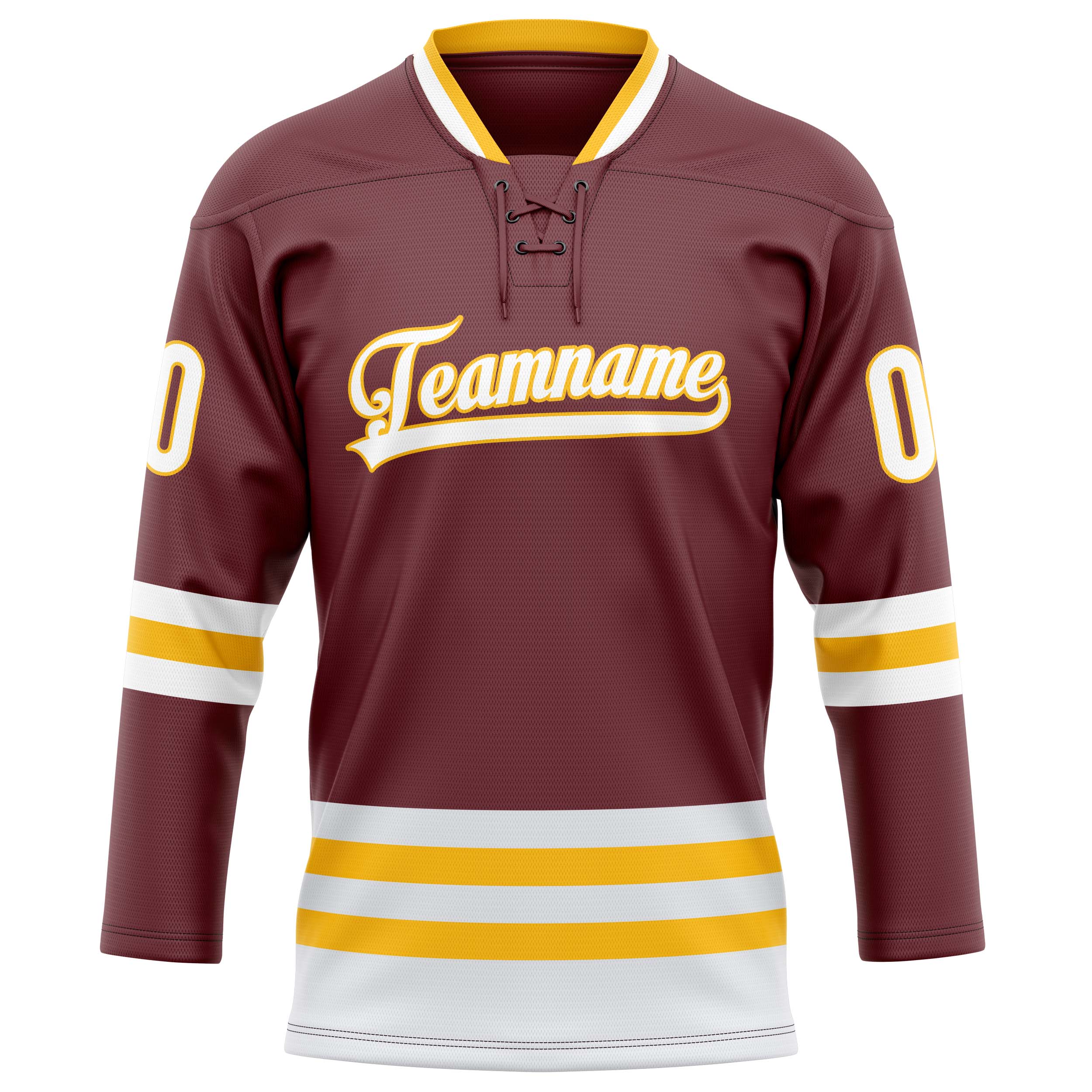 Personalized Brown & Gold Solid Colour Hockey Jersey