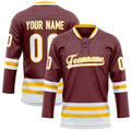 Personalized Brown & Gold Solid Colour Hockey Jersey