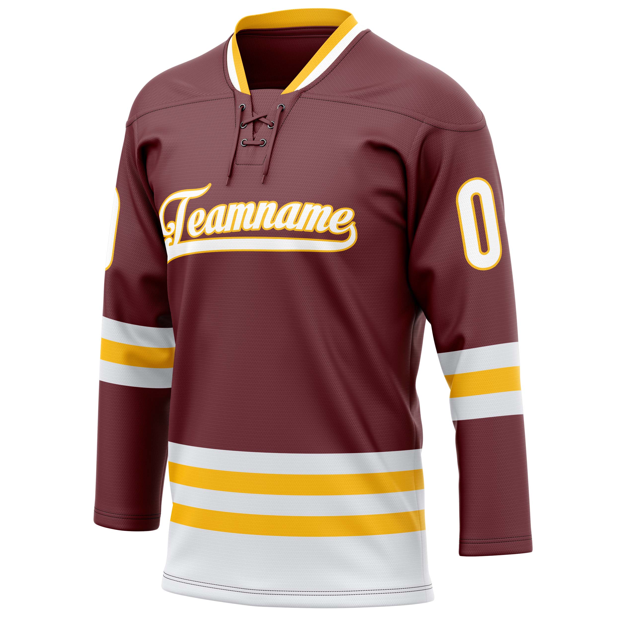 Personalized Brown & Gold Solid Colour Hockey Jersey