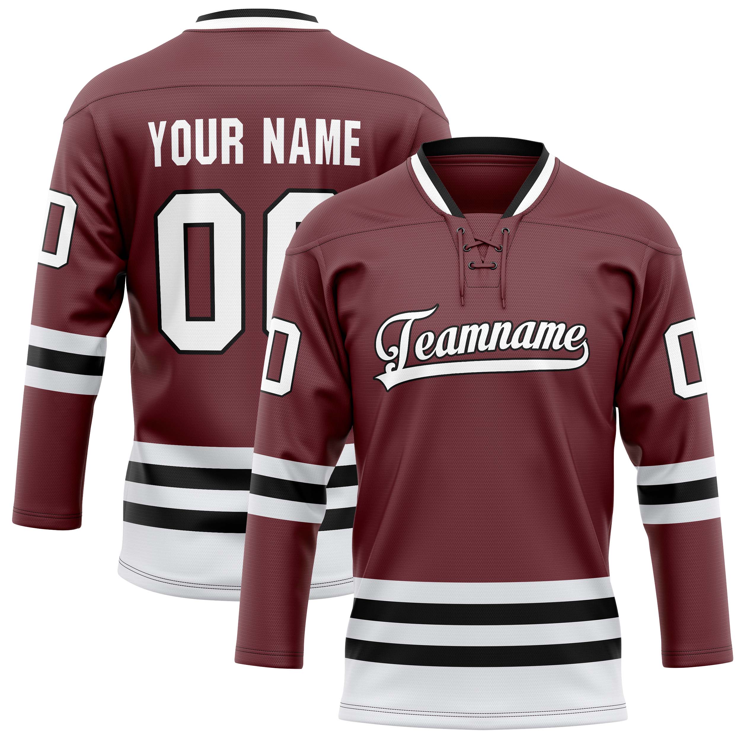 Personalized Brown & Black Solid Colour Hockey Jersey