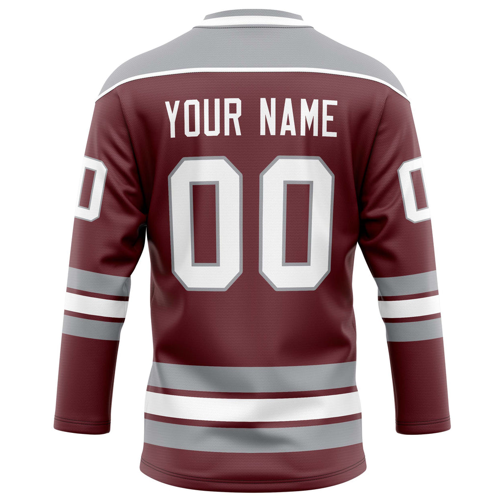 Personalized Brown & Gray Solid Colour Hockey Jersey