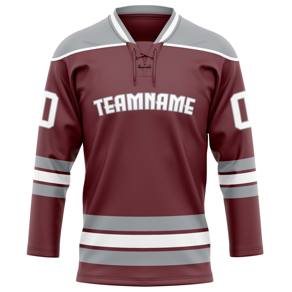 Personalized Brown & Gray Solid Colour Hockey Jersey
