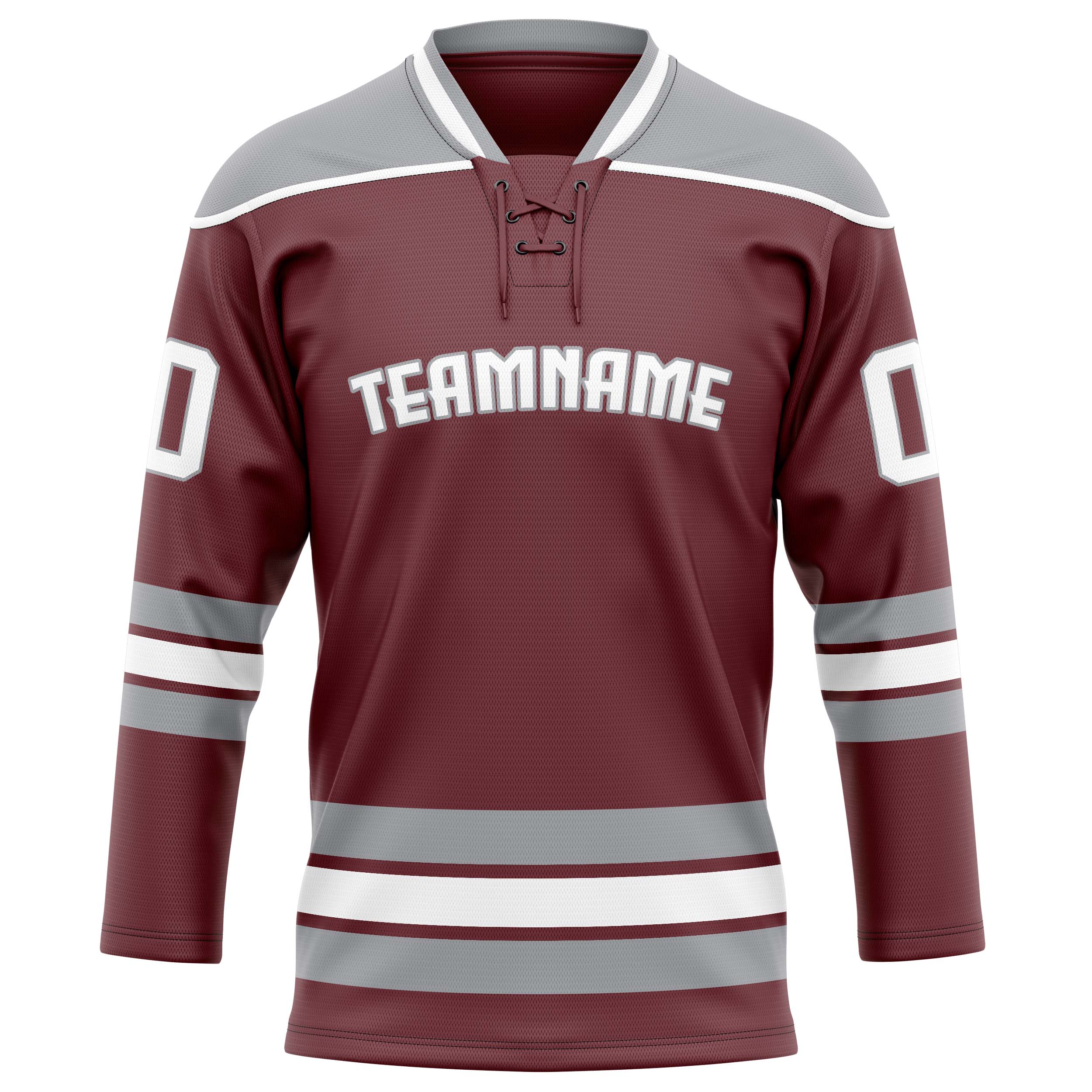 Personalized Brown & Gray Solid Colour Hockey Jersey