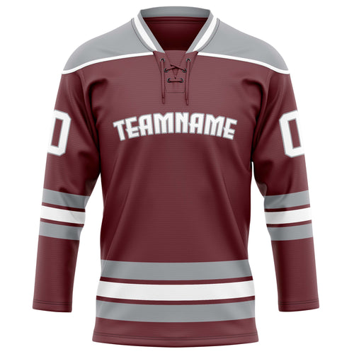 Personalized Brown & Gray Solid Colour Hockey Jersey