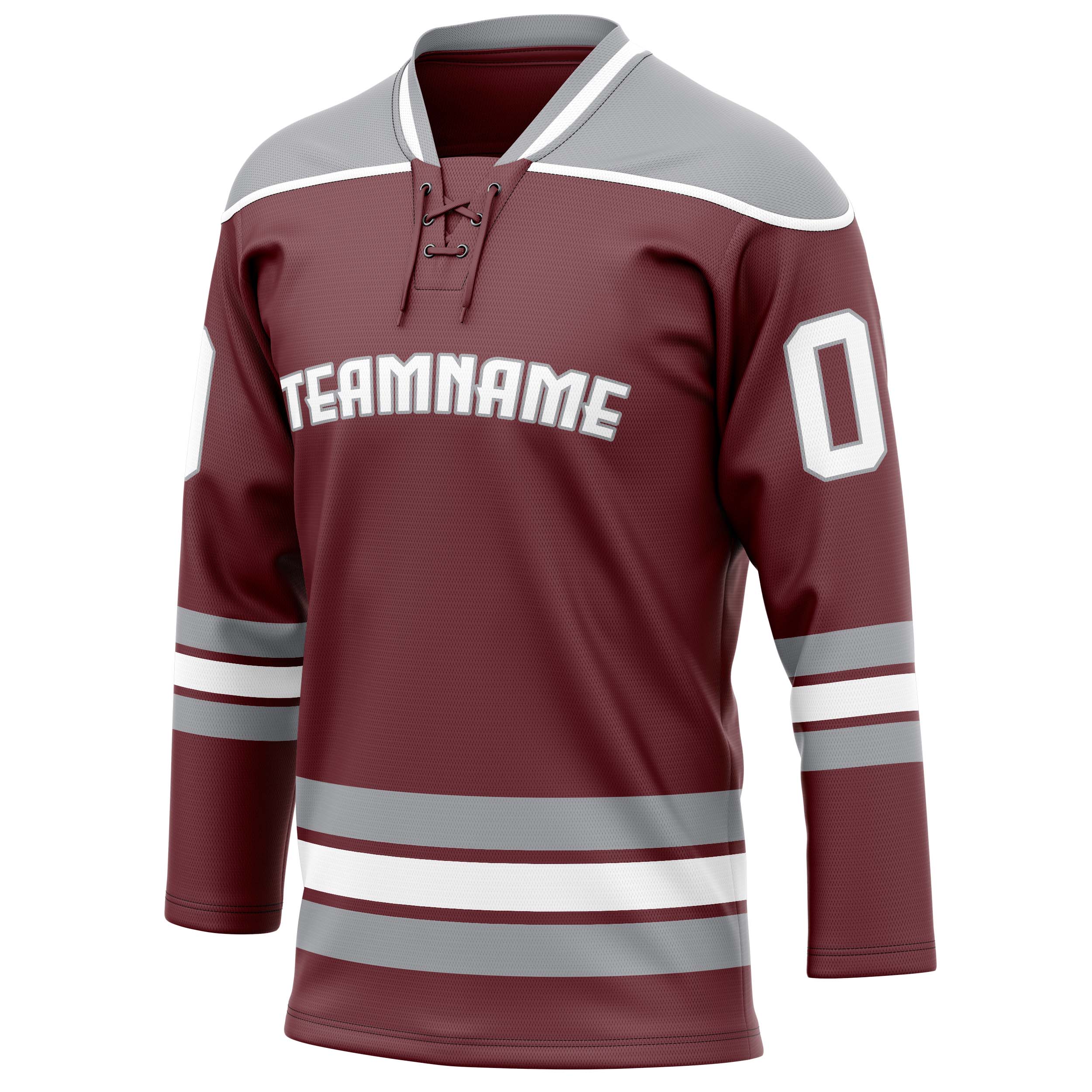 Personalized Brown & Gray Solid Colour Hockey Jersey