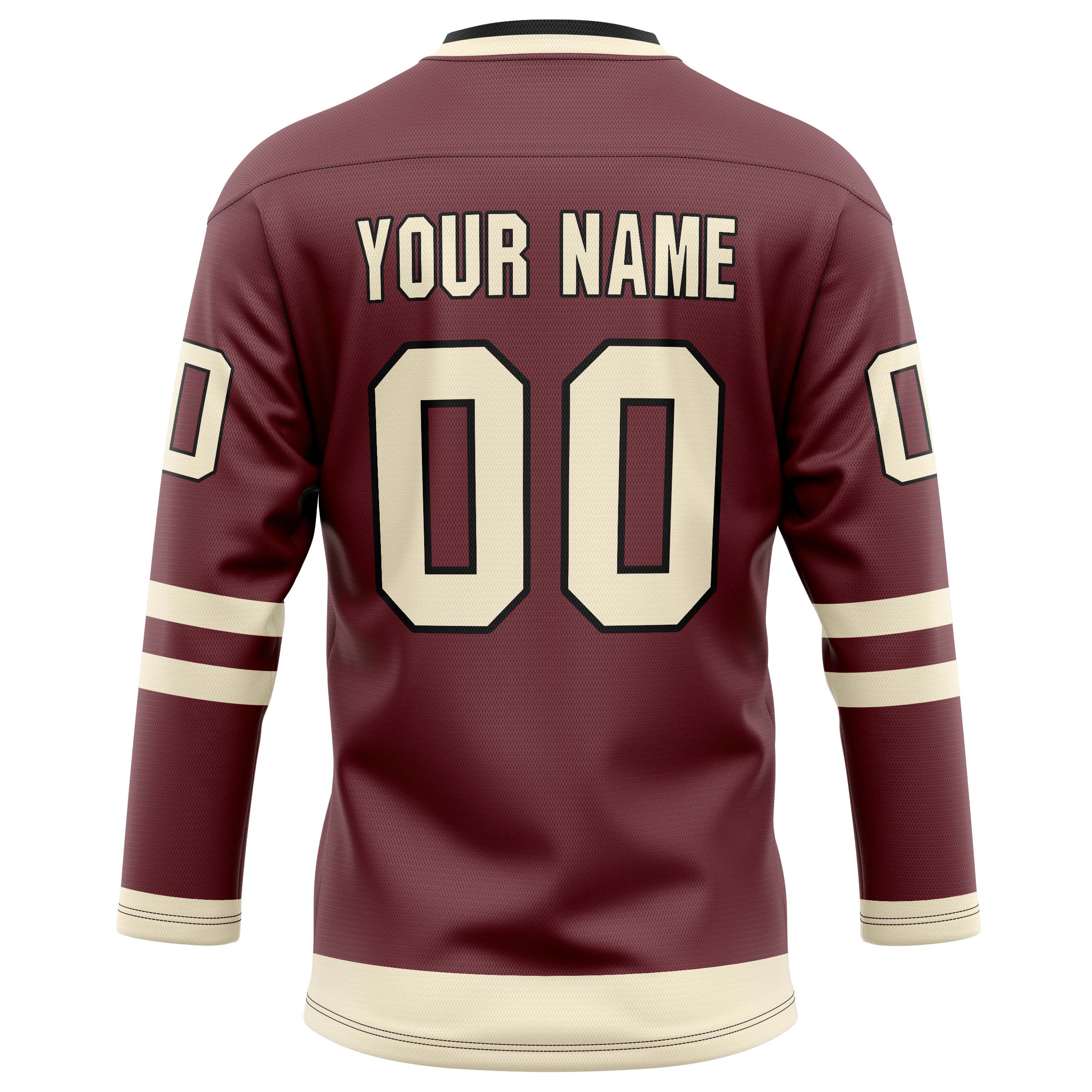 Personalized Brown & Cream Solid Colour Hockey Jersey
