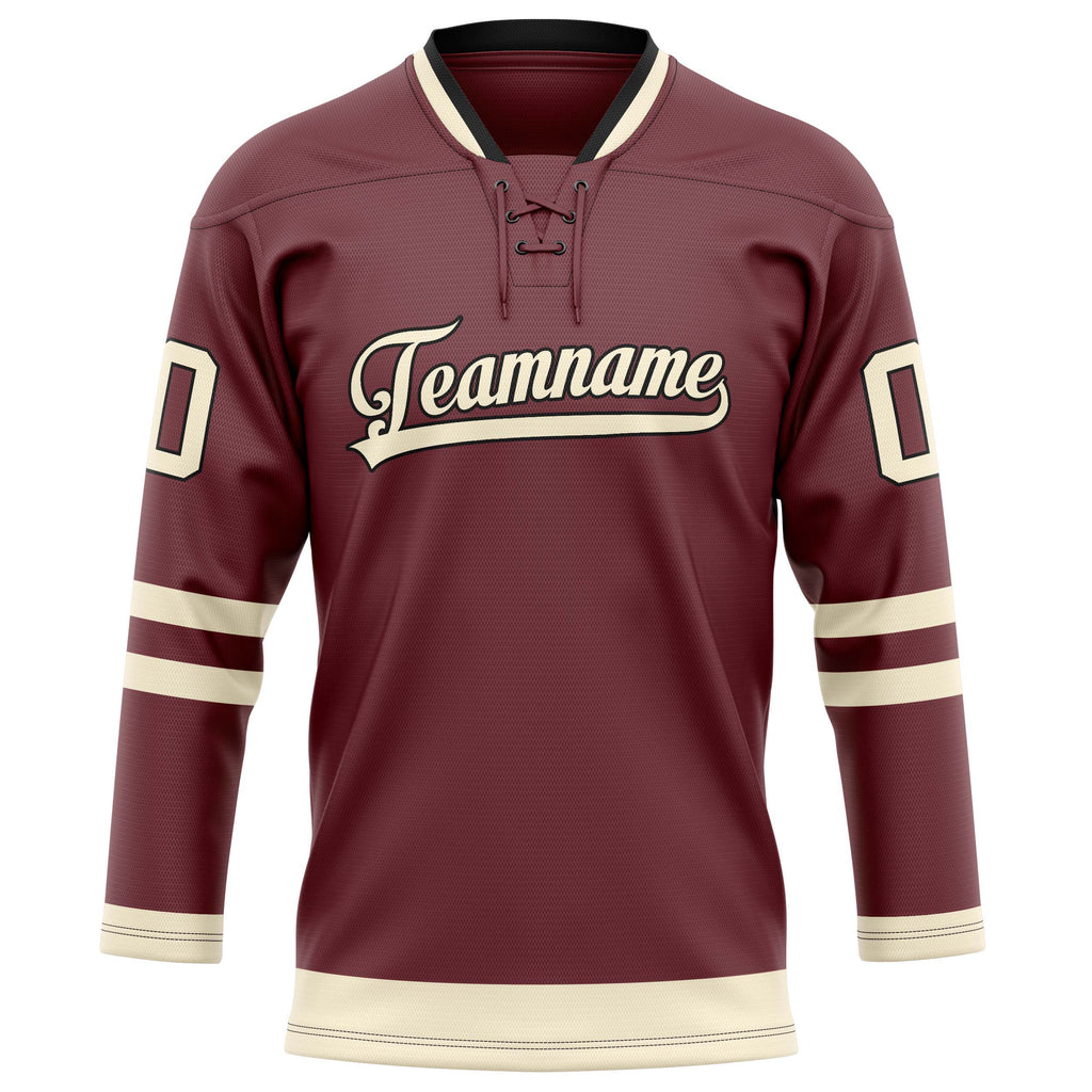 Personalized Brown & Cream Solid Colour Hockey Jersey