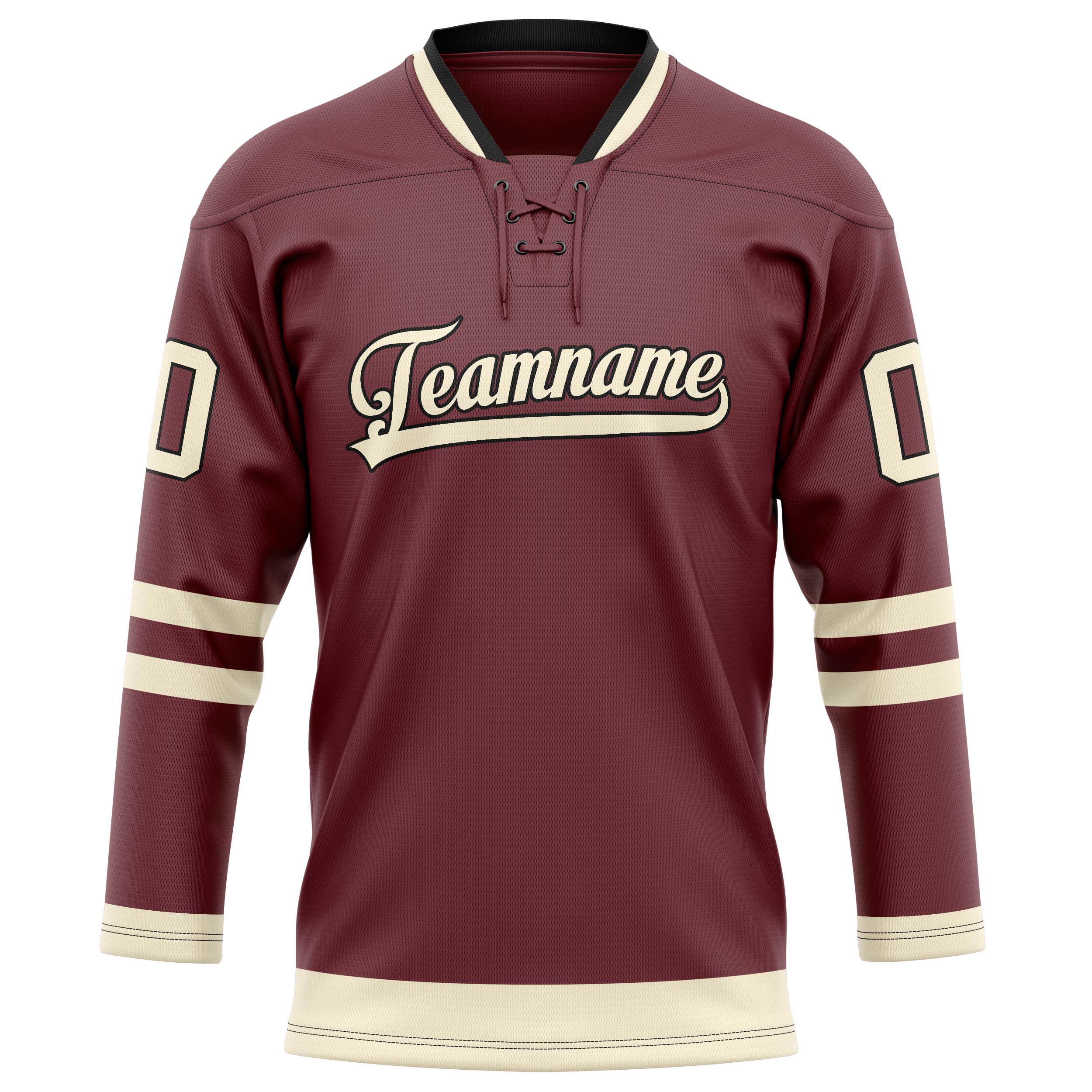 Personalized Brown & Cream Solid Colour Hockey Jersey