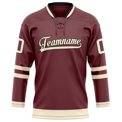 Personalized Brown & Cream Solid Colour Hockey Jersey